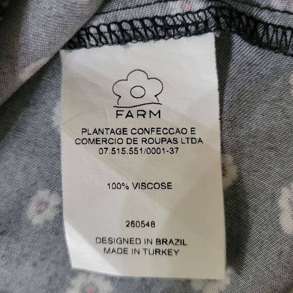 Farm Rio Intarsia Yellow and Black Floral Boho Long Sleeve Peasant Blouse - Picture 14 of 16